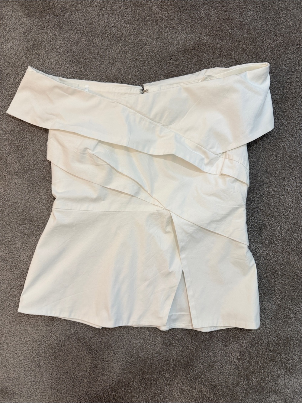 LOFT White Asymmetrical Off-Shoulder Top SZ 8P